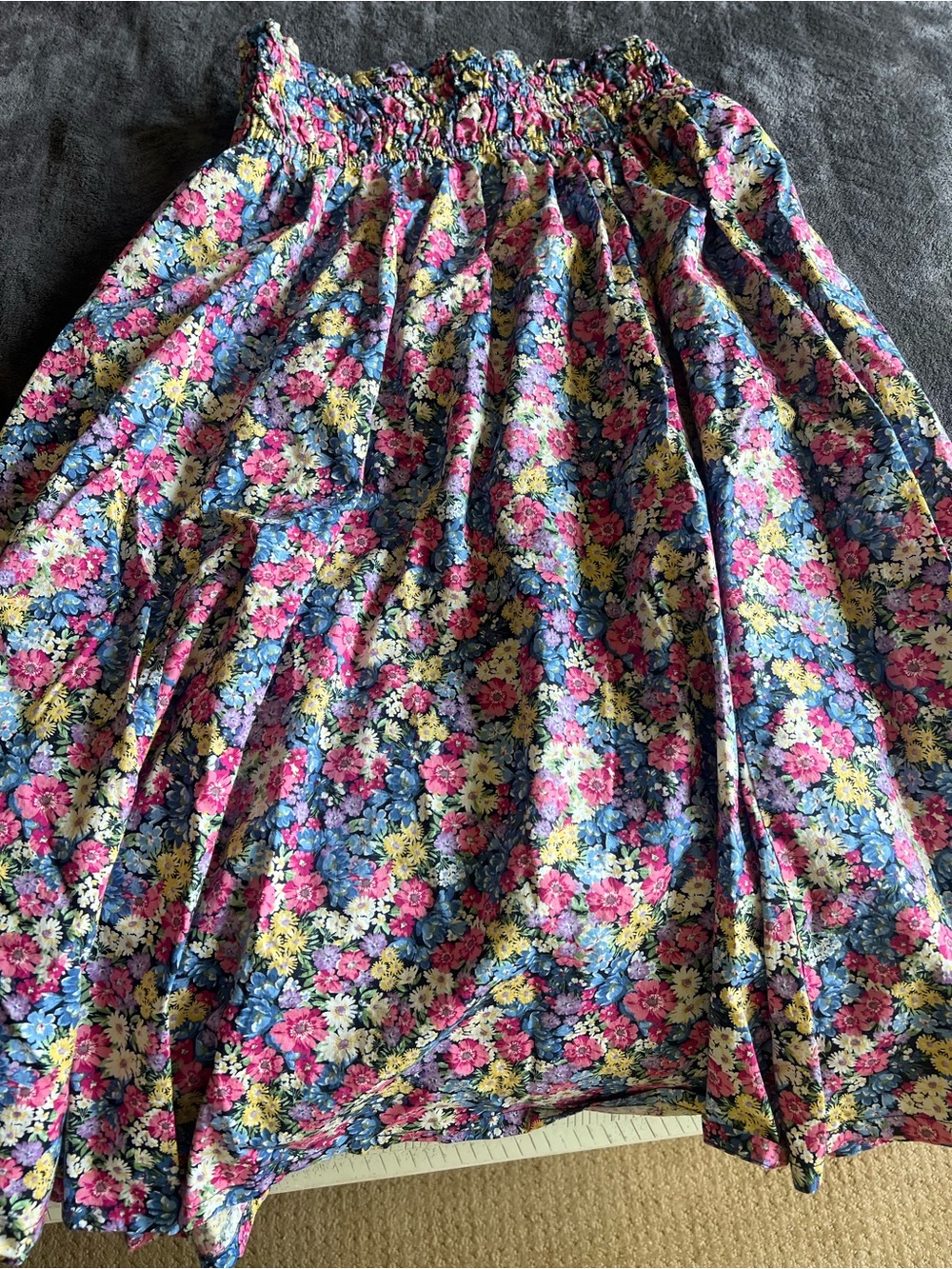 Old Navy Floral Smocked Waist Circle Skirt - Pink, Blue & Yellow